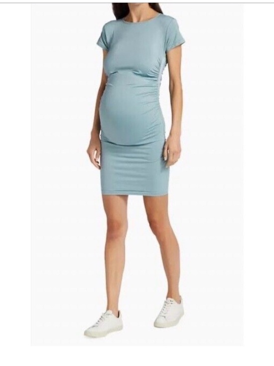 BLANQI Dresses & Skirts - BLANQI Maternity Bodycon Dress M/L Blue Stretch Dress